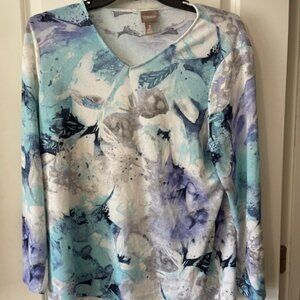 Chico's Size 3 floral tunic top